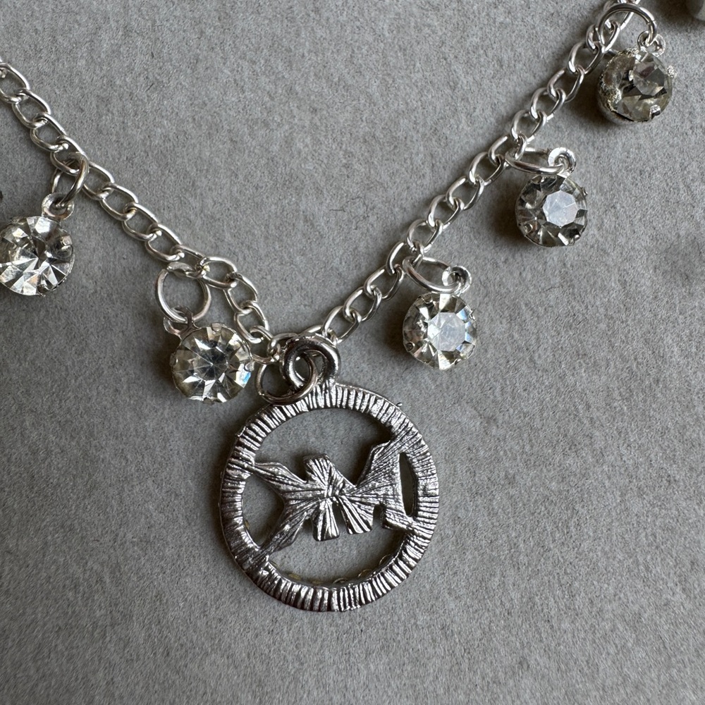 Michael Kors MK Charm Bracelet Silver Tone Rhinestone Logo 9” + 2” Extender - Picture 5 of 5